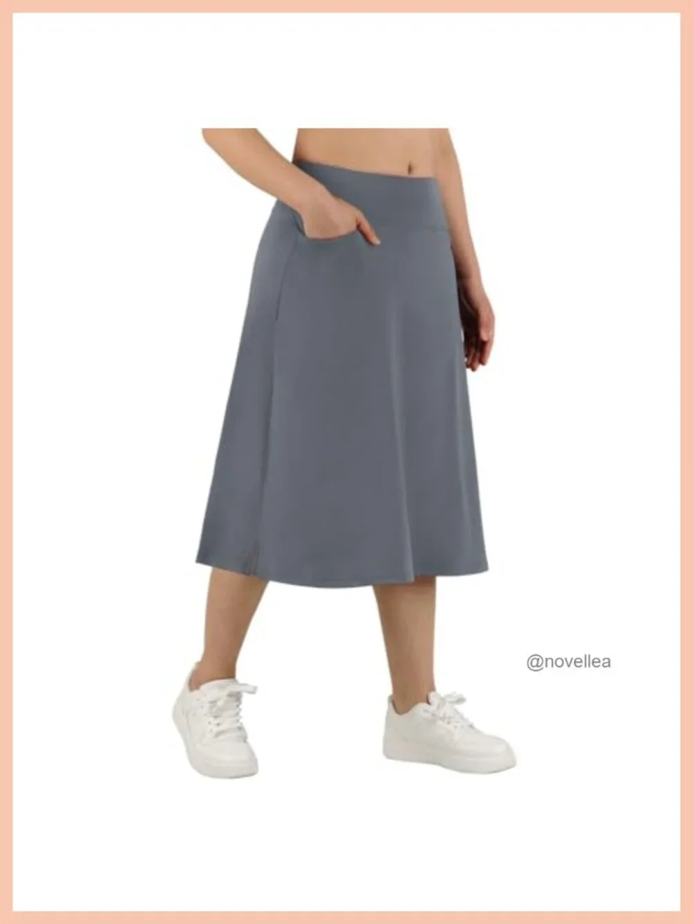 Women's Athletic Skort with Pockets High Waist Midi Skirt 6